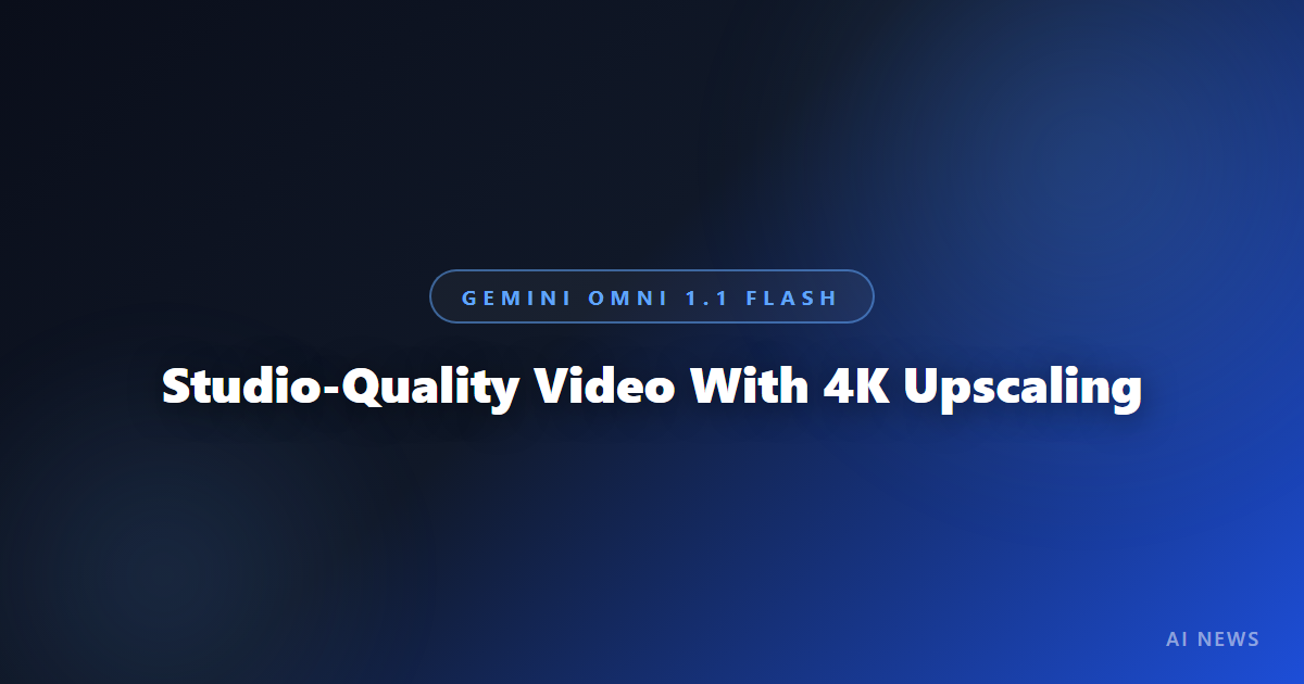 Gemini Omni 1.1 Flash — Studio-Quality Video Generation With 4K Upscaling and Frame Interpolation