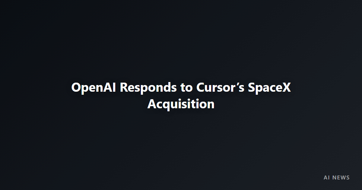 OpenAI Makes Decision on Cursor Following SpaceX Acquisition